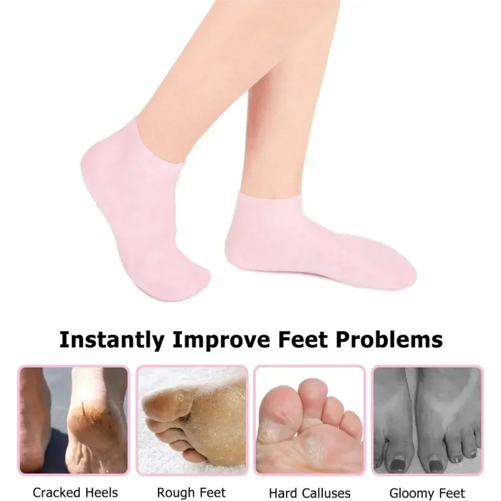 1Pair Silicone Socks Foot Spa  - Aha Bha Exfoliant ulasan dan harga