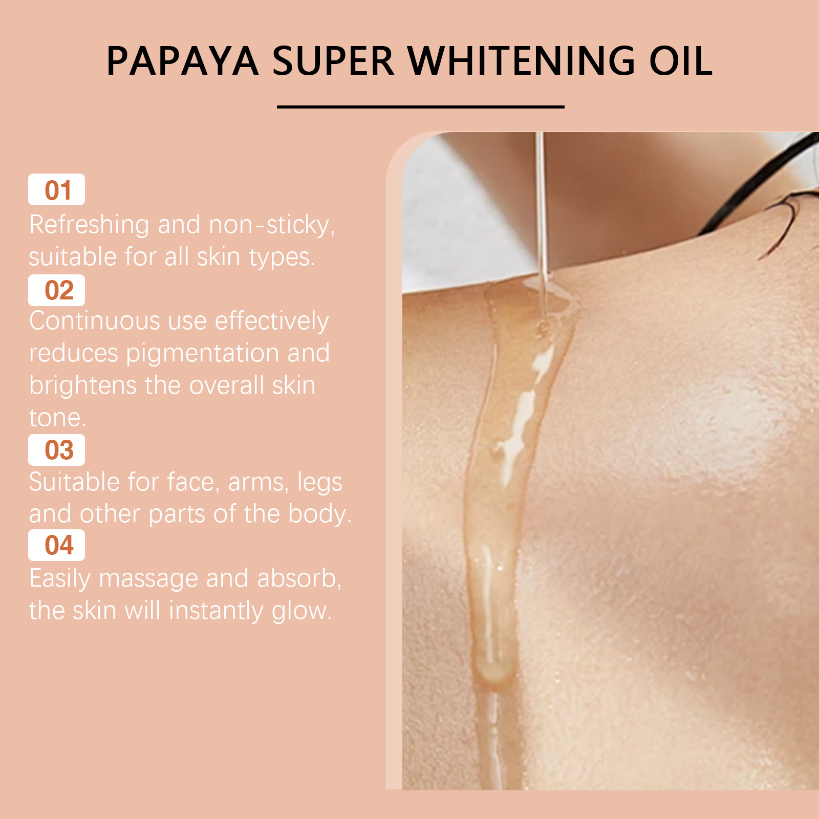 Papaya Whitening Body Oil Nour - Aha Bha Exfoliant ulasan dan harga