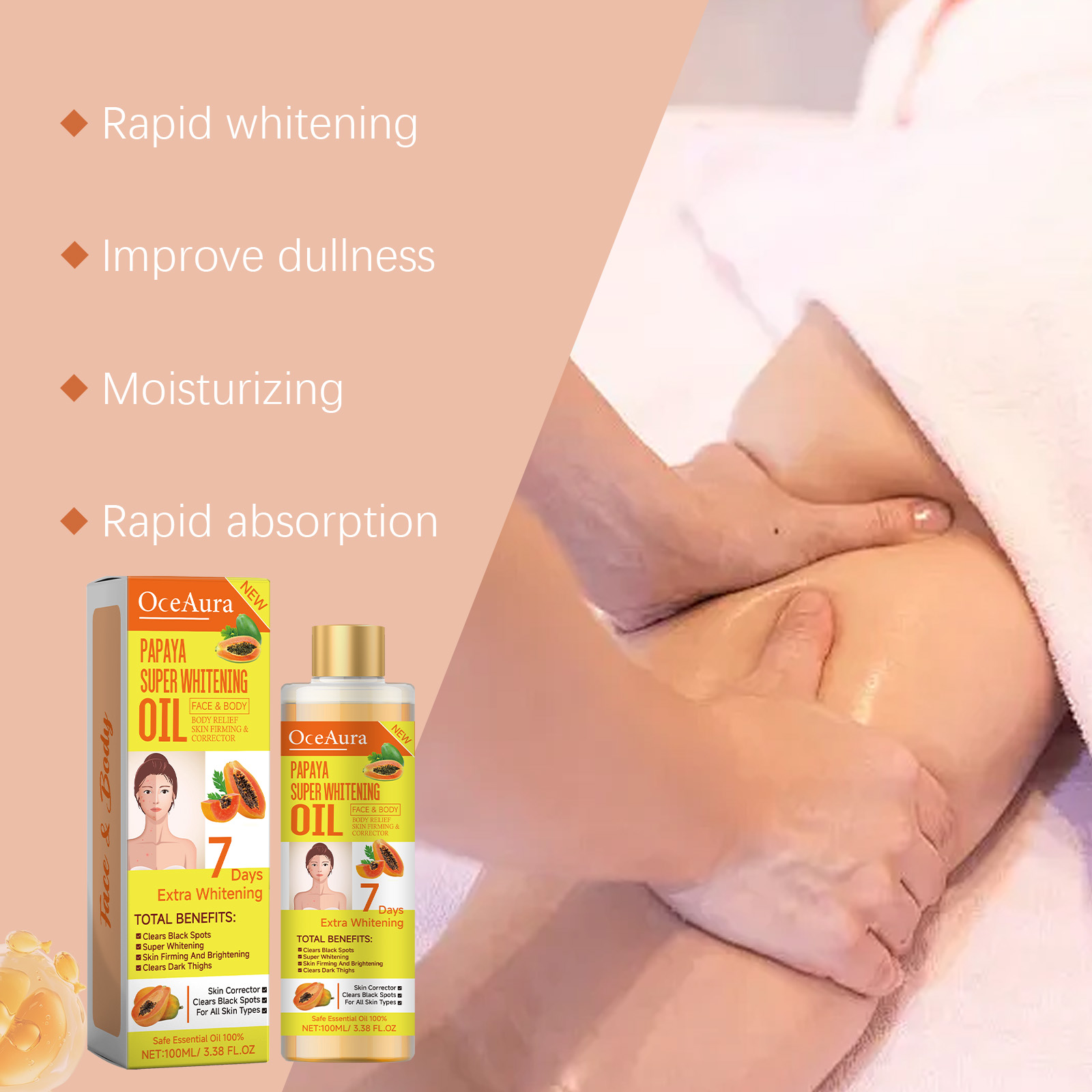 Papaya Whitening Body Oil Nour - Aha Bha Exfoliant ulasan dan harga
